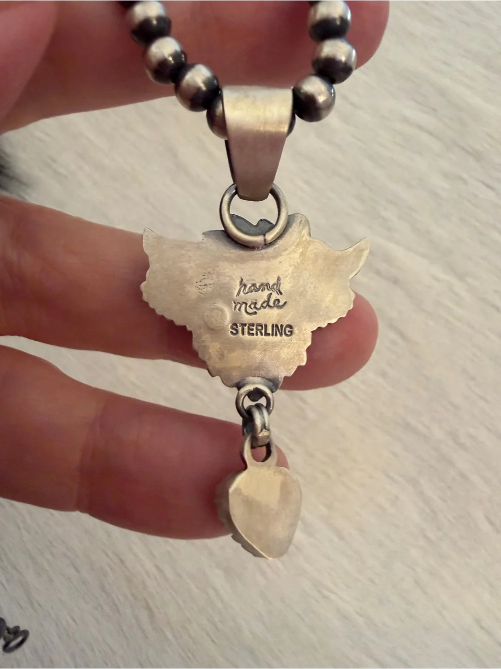 ❤️ Orange Spiny Oyster Heart Sterling Hand Stamped Highland Cow Pendant 1.97”L - Picture 7 of 13